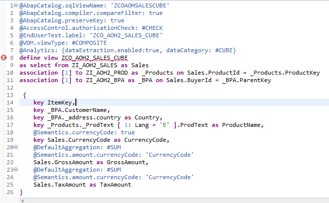 Error in CUBE CDS View content media