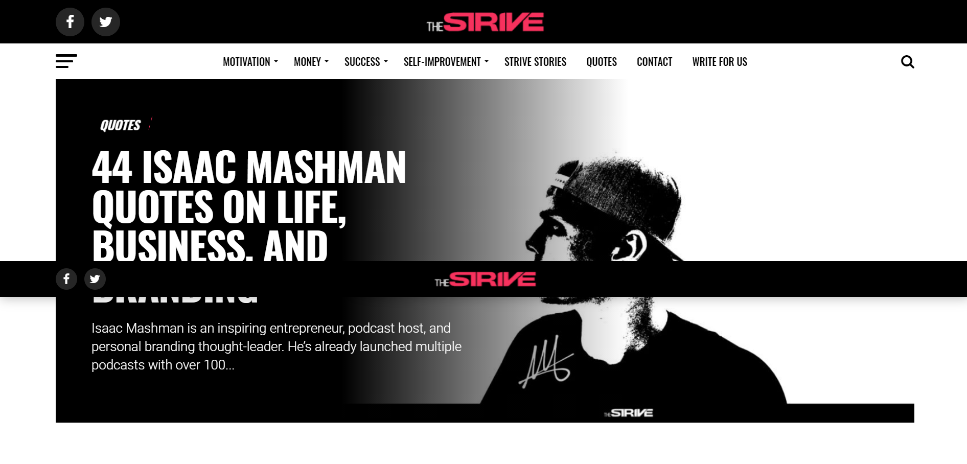 The Strive - 44 Isaac Mashman Quotes on Life, Business, and Branding content media