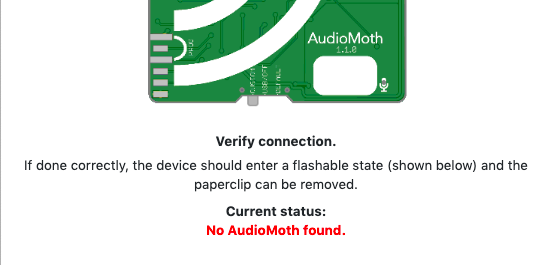 No AudioMoth found content media