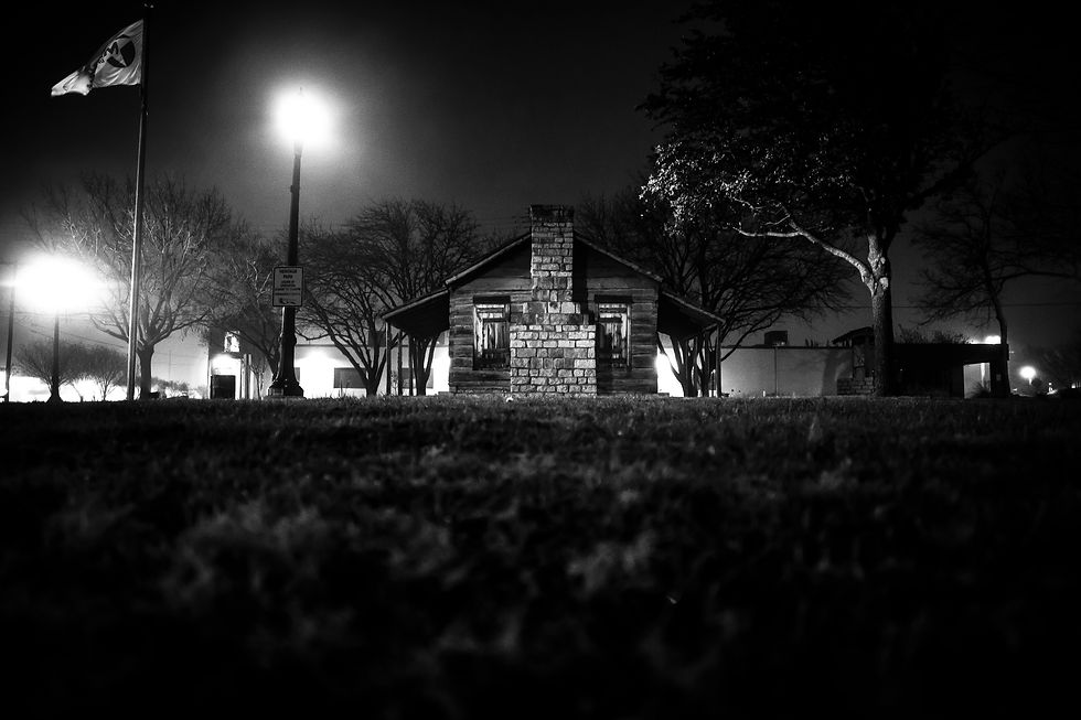Lark Newton Cabin in fog