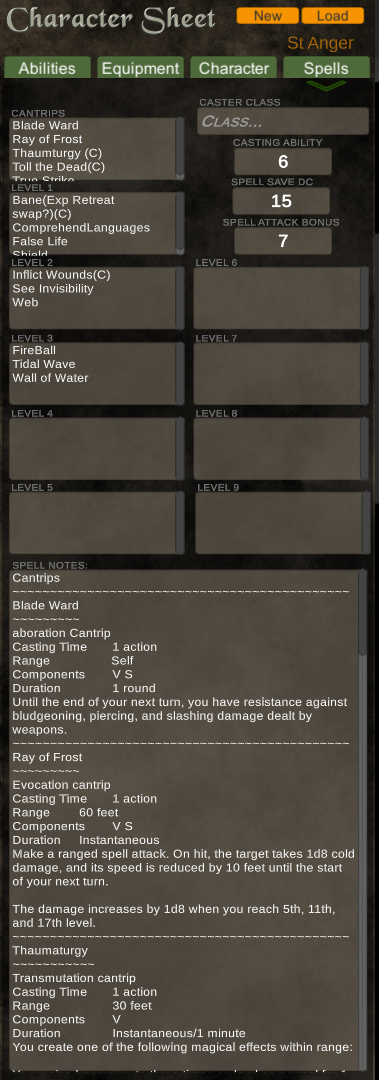 Current spell sheet organization content media