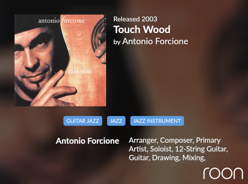Álbum "Touch Wood" de Antonio Forcione content media