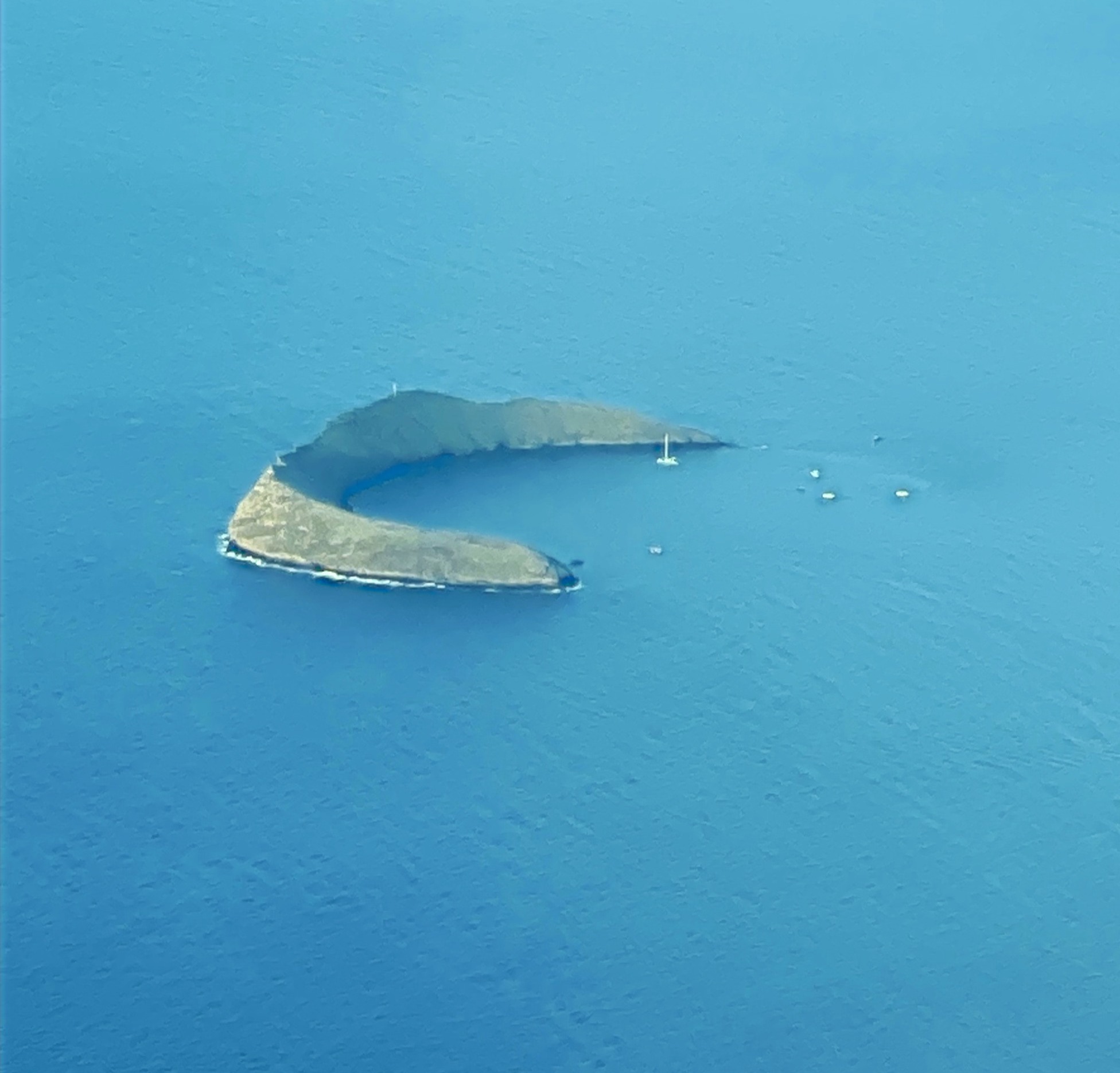 Aerial View of Molokini Island