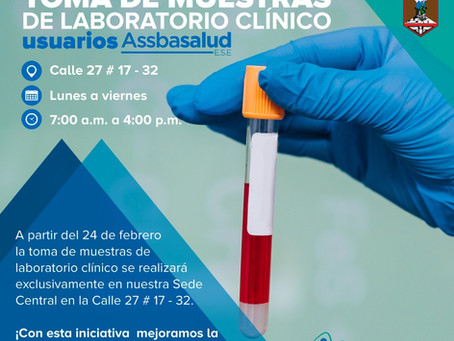 ASSBASALUD ESE MEJORARÁ DISPENSACIÓN DE MEDICAMENTOS Y TOMA DE MUESTRAS DE LABORATORIO CLÍNICO