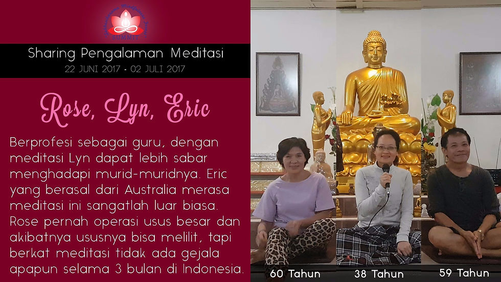 Meditasi yang luar biasa - Sharing oleh LYN ROSE ERIC
