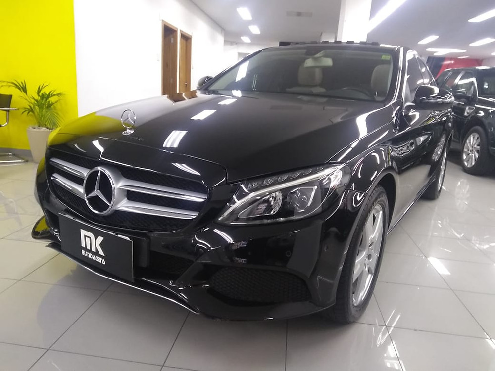 Mercedes-Benz C200 blindado 2016 blindagem MK Blindados Vidros 21mm Eternity - 10 anos de garantia Total