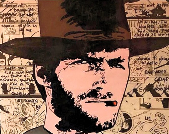 Luca Marchini's artwork illustrating a young Clint Eastwood