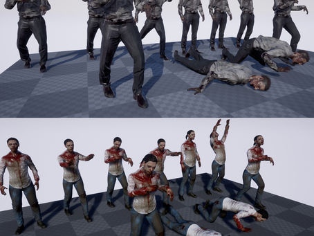 NPC Zombie Man, Woman UE4