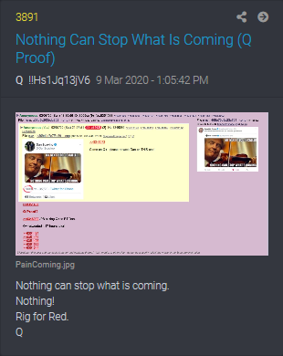 New Q posts from 3/9/2020 - God Wins