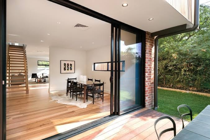 Stacking doors are almost similar to the sliding doors with multiple moving slides. Here, one structural element of the panel remains fixed and the other panels slide behind it while opening. Its slides interlocks and collects themselves with each of their next panels causing them to slide perfectly. Despite having a similar appeal like the sliding doors, the multiple panels of the stacking doors create a larger opening for them to accommodate.
