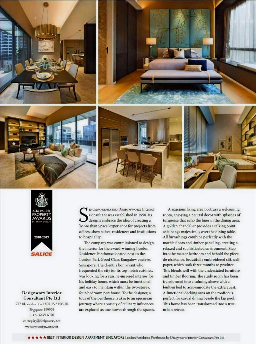 Asia Pacific Property Awards - Best Interior Design Apartment - Leedon Residence Penthouse - Designworx Interior Consultant