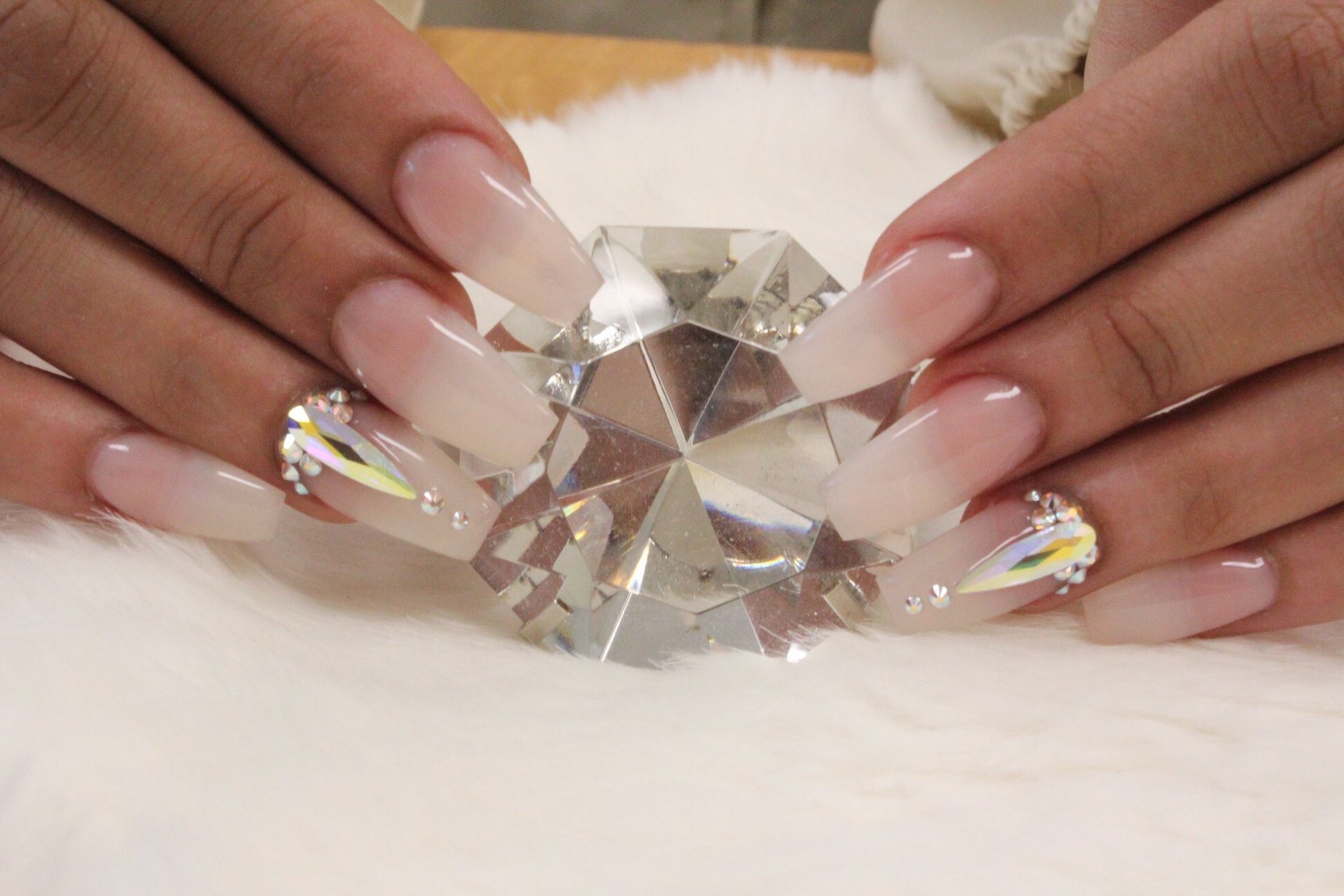 Natural Gel Nails with Swarovski Crystals content media