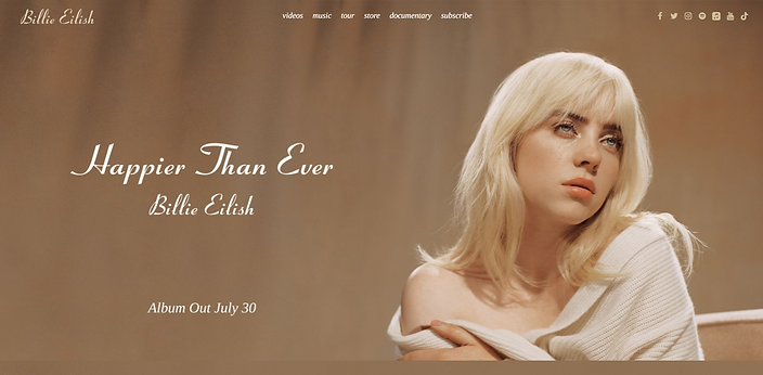 Billie Eilish's NEW website