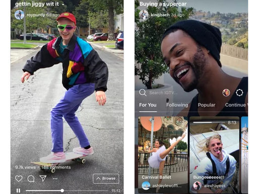 Instagram lança o IGTV, um App de vídeos verticais de até 60min.