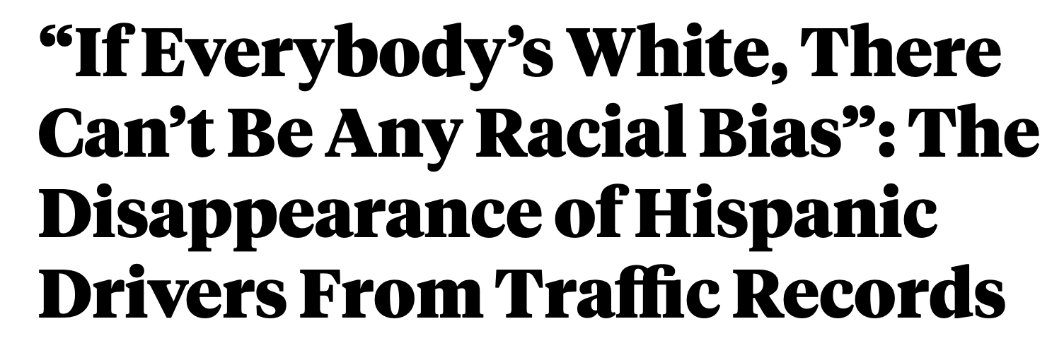 Law enforcement agencies have been accused of targeting Hispanic drivers in traffic stops and identifying them as white on tickect. content media
