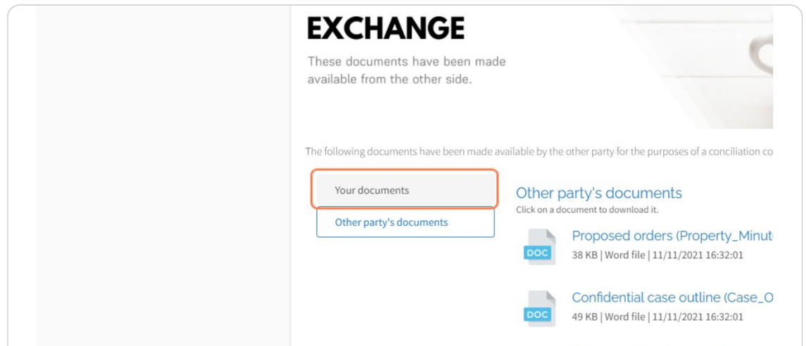 Where do I access the other party's documents? content media