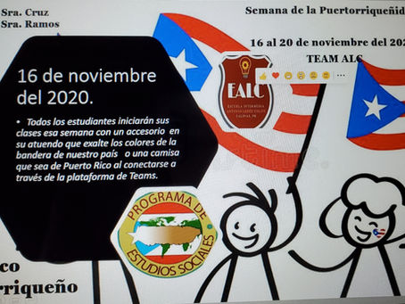 Semana de la Puertorriqueñidad
Del 16 al 20 de noviembre de 2020