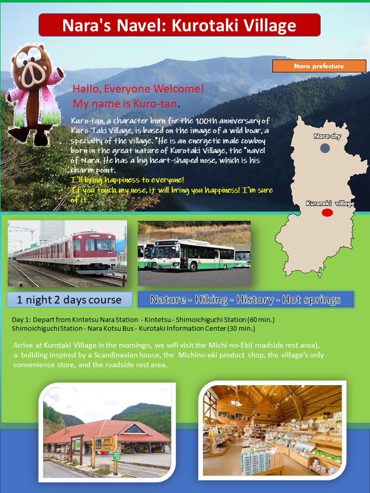 Recommended itinerary: Nara's navel this quiet town is a great place to enjoy hot springs while touring nature and ancient historical roads. content media