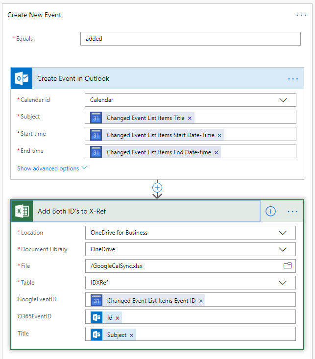 Screenshot showing the process to add a new event in Outlook.