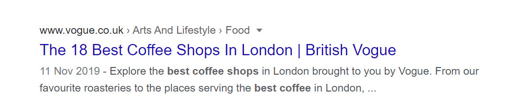 Example of using a brand name in meta title