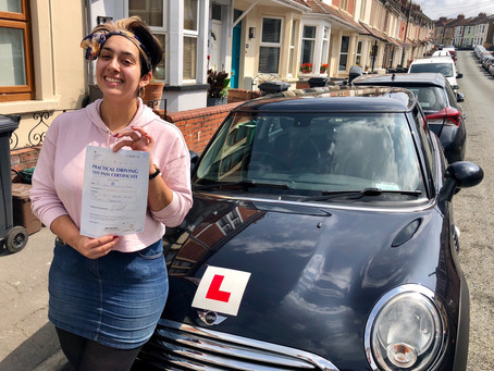 Congratulations Sahel on Passing your Driving Test First Time with only a few minor faults.