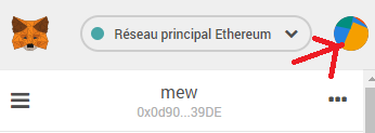 metamask, choix compte