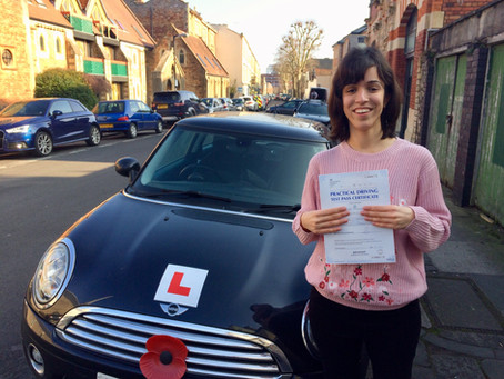 Congratulations Sabrina on Passing your Driving test so well with only a few minor driving faults.