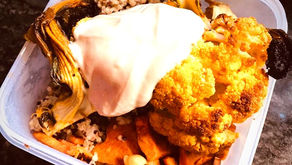 Spicy Cauliflower with Sweet Potatoes, Chickpeas, and Tahini Sauce