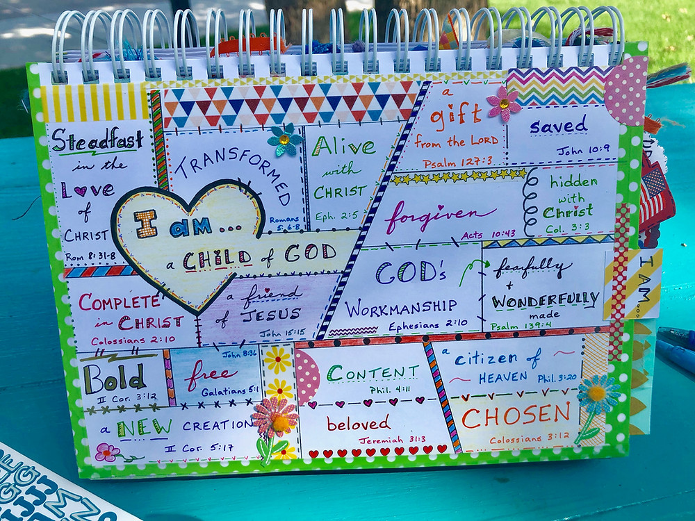 "I am" page in my Bible Quilt journal