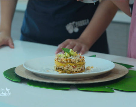 Prepara esta deliciosa Lasagna de plátano maduro