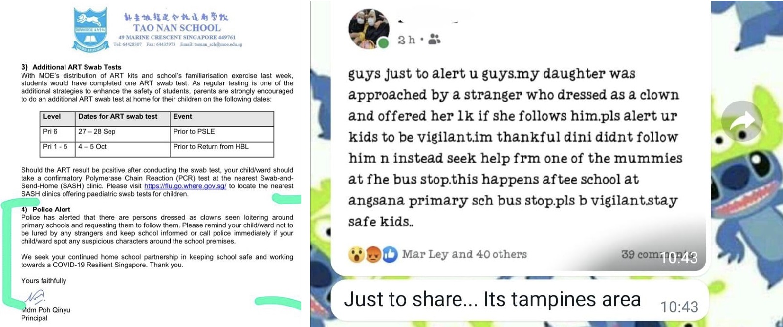 “Clowns” seen loitering outside primary schools content media