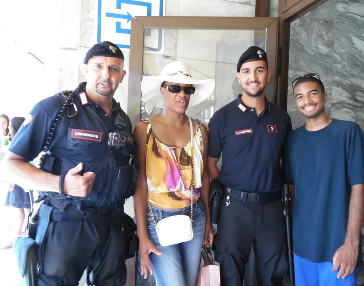 Hanging with security in Ventimiglia, Italy