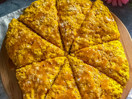 Sourdough Pumpkin Spice Scones with Pumpkin Spice Glaze