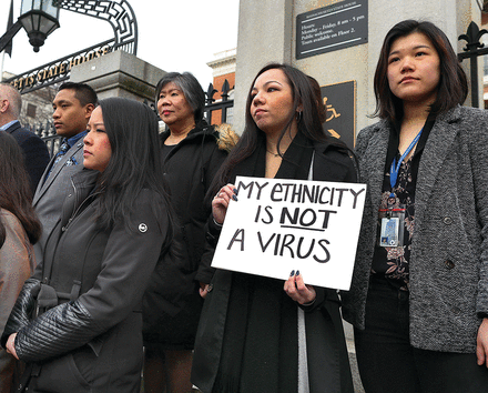 Protest against COVID-19 misinformation in Boston, 2020