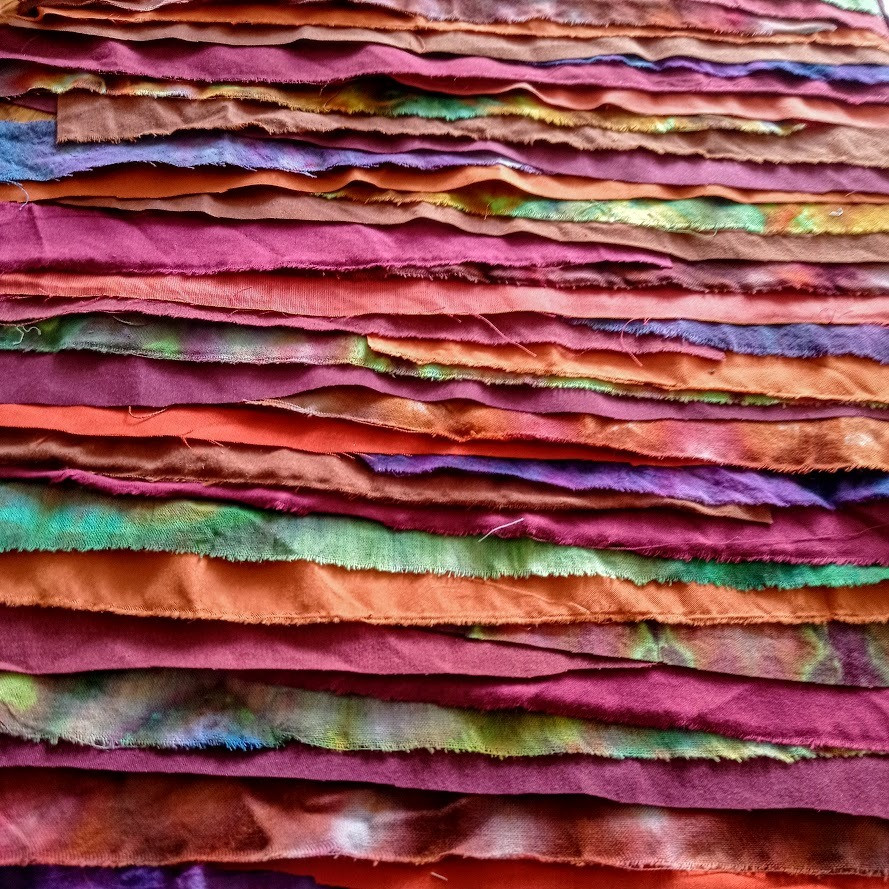 Rainbow fabric strips