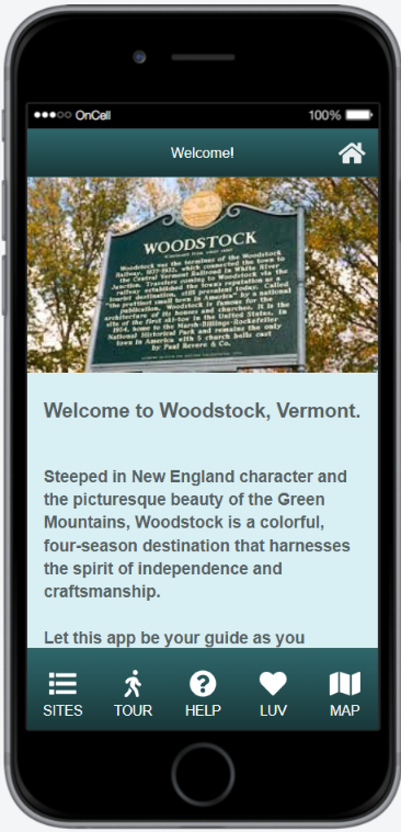 VisitWoodstock Smartphone App - Project Overview content media