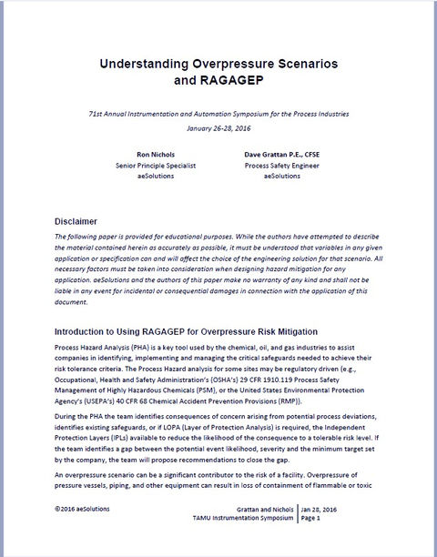 Understanding Overpressure Scenarios and RAGAGEP