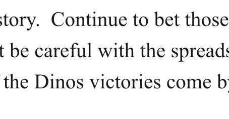 BXYFalcon predicts the future as the Dinos improve to 7-1