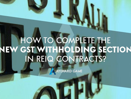 How to complete the new GST Withholding section in REIQ Contracts?