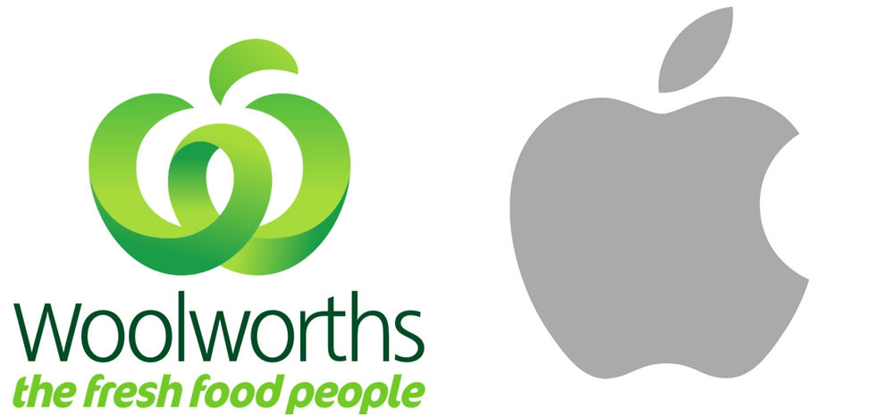 Woolworths vs. Apple Logo