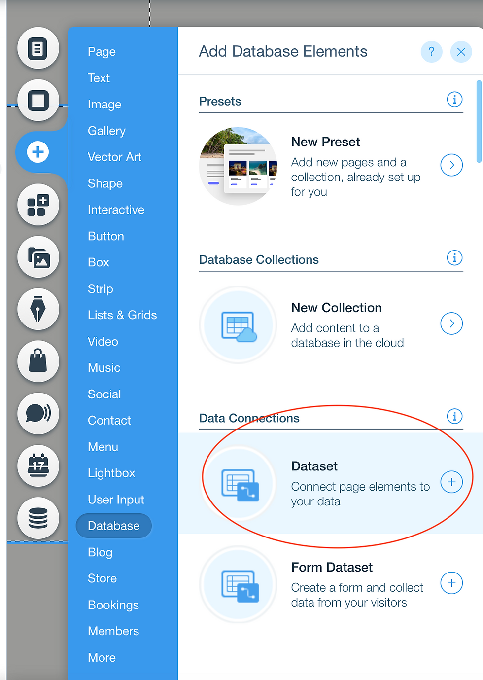 Connecting Dataset to Repeater Velo by Wix