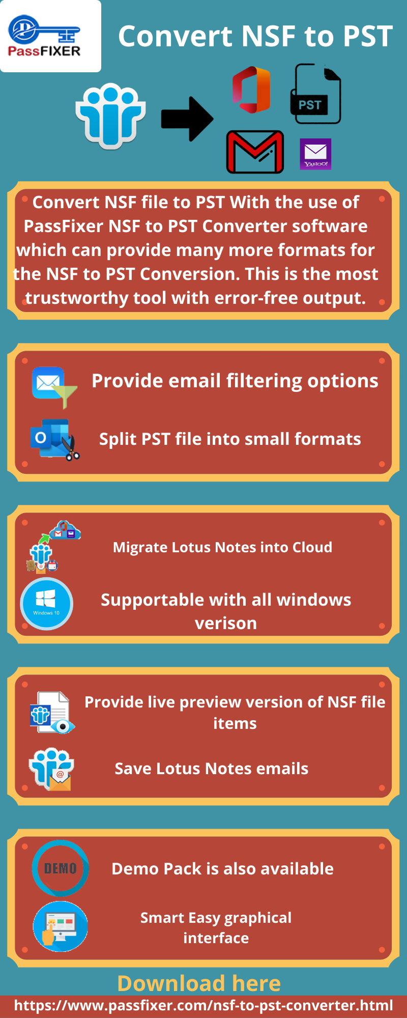 Convert NSF files to PST content media