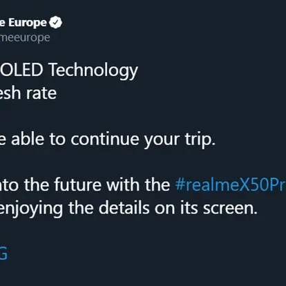 Realme Announces Two Important Features Of X50 Pro 5G From Twitter