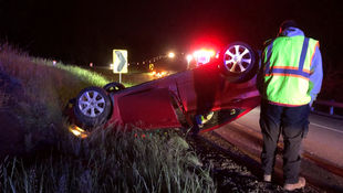 Single-vehicle accident leaves sedan upside down in Henry County