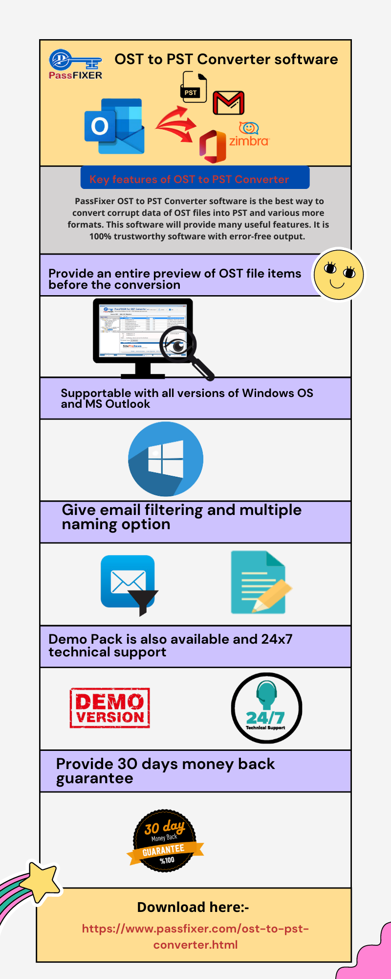 PassFixer OST to PST Converter tool content media