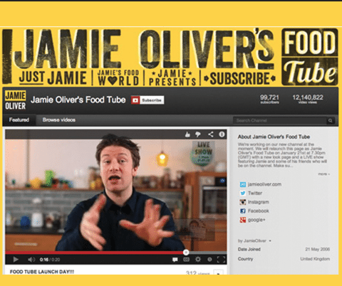 Review on a YouTube Channel, Jamie Oliver