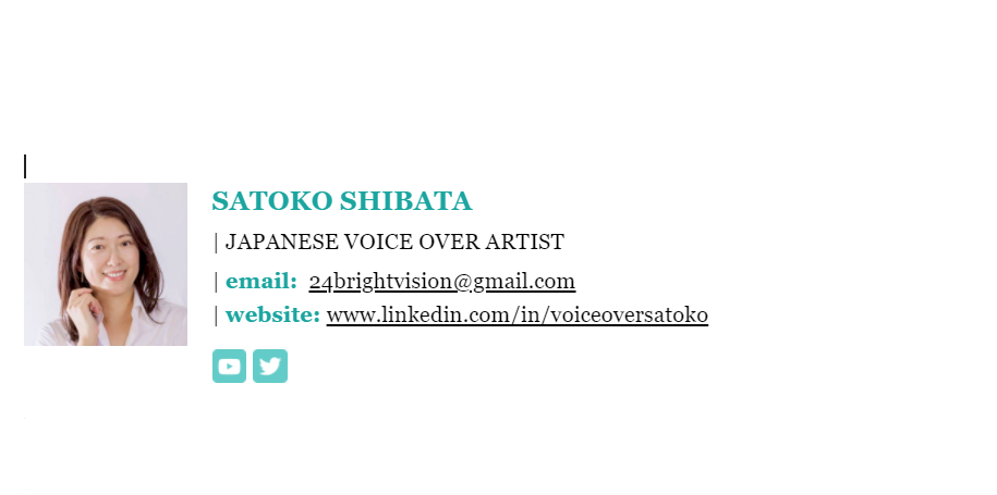 E-mail 署名 柴田聡子 content media