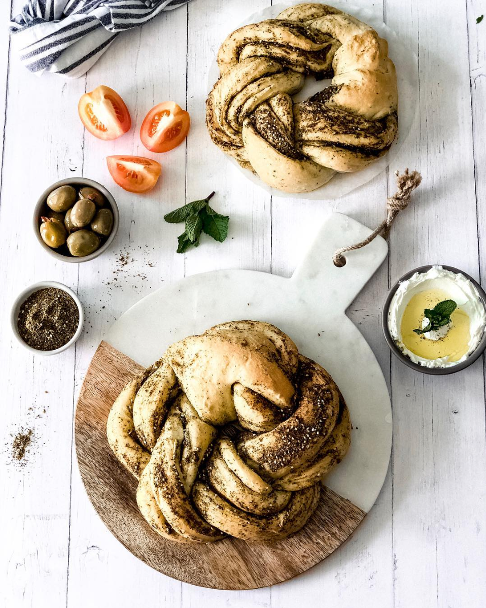 Braided zaatar bread