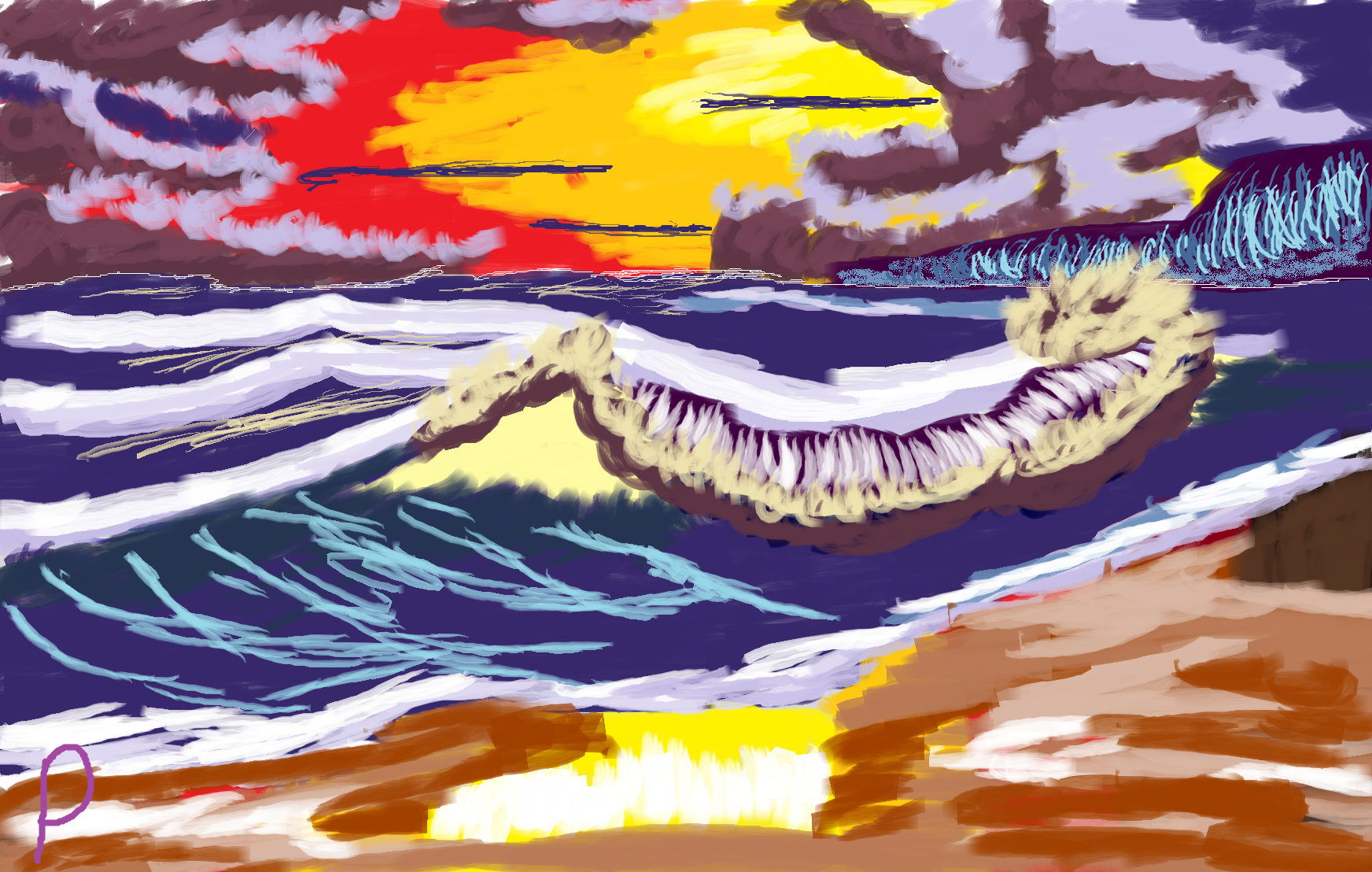 M.S. Paintings - November 2021 - Ocean Sunset content media