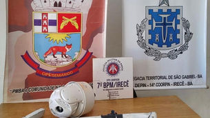 Câmera de Monitoramento 24h furtada em São Gabriel foi recuperada pela polícia.